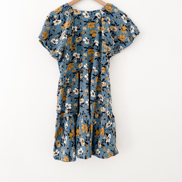 Universal Thread Blue and Yellow Flutter Sleeve Mini Dress - Picture 3 of 9